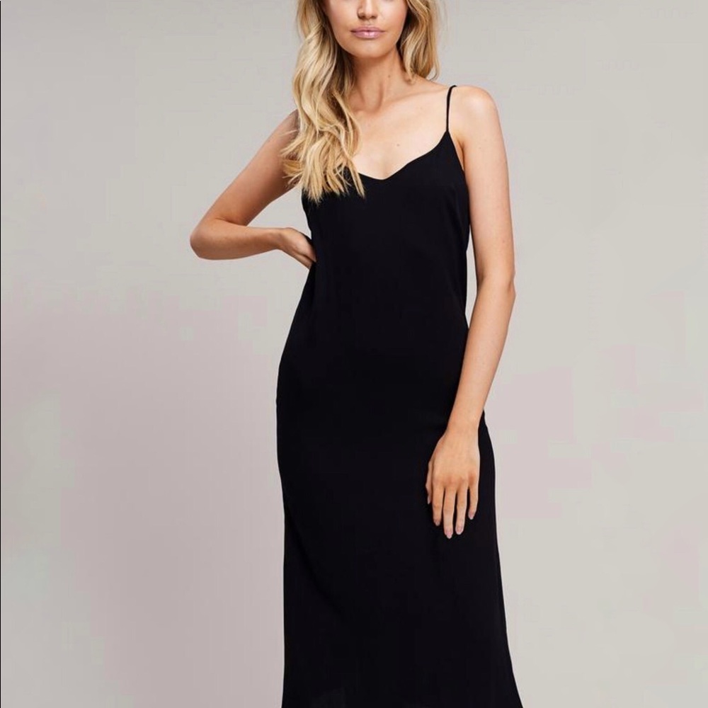 AUDREY 3+1 BLACK CAMI SLIP DRESS
